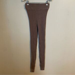 Love Tree Leggings Cable Knit Brown Tan Neutral Casual Trendy
